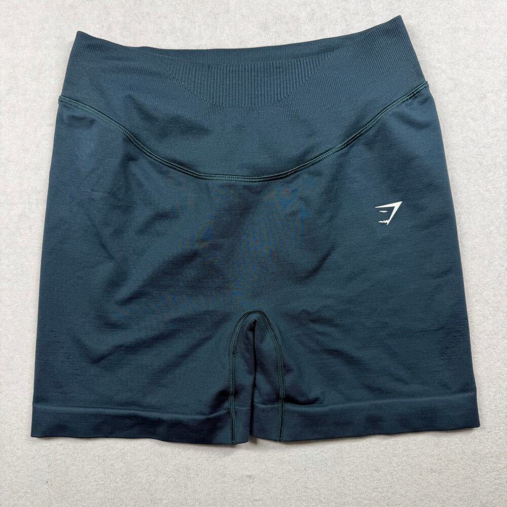 Gymshark Women’s Seamless High Waisted Workout Shorts Large Teal Blue Green